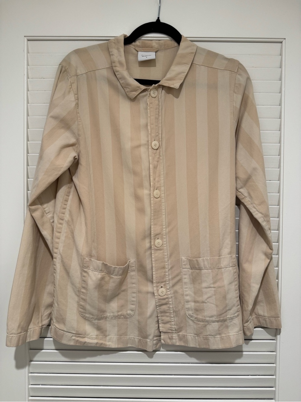 NUFFERTON Organic Cotton Striped Pajama Loungewear Button Down Top Size Small